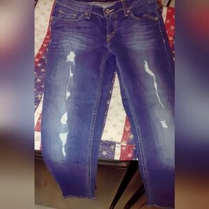 LEVIS 524 TOO SUPERLOW DISTRESSED SKINNY JEANS SIZE 11